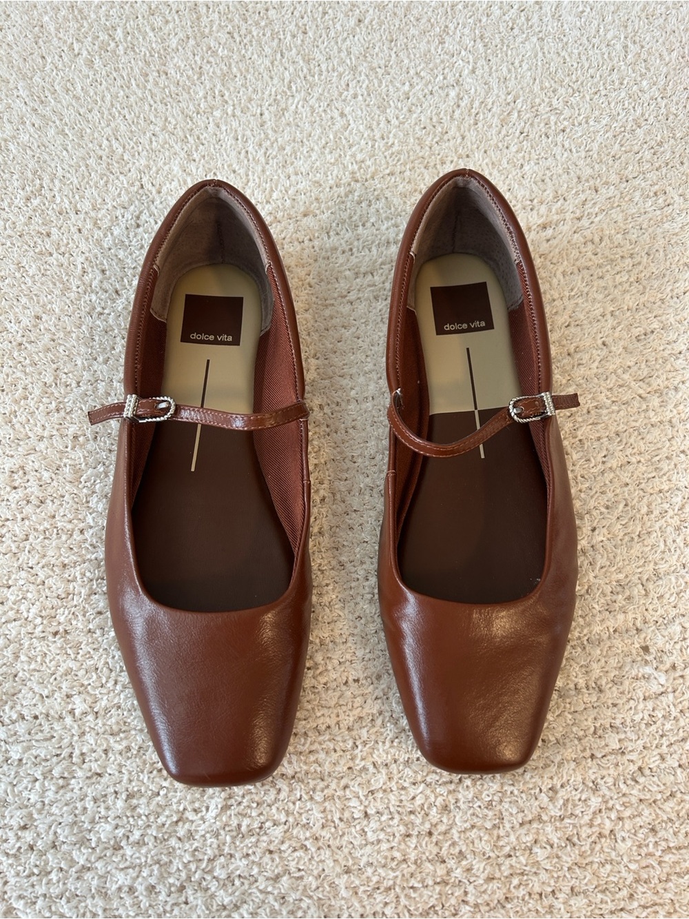 Dolce Vita Chestnut Leather Reyes Ballet Flats
